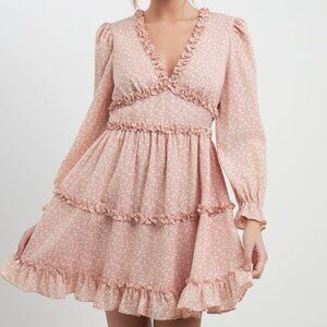 Free the Roses Pink Ruffled Tiered Mini Size S Cottagecore Dainty Grannycore